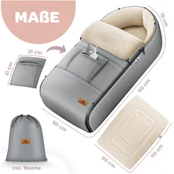 Kidiz, Kinderwagen Fusssack, mit weichem Fleece gefüttert, für Kinderwagen, Autositz & Buggys