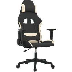 vidaXL Gaming-Stuhl mit Massagefunktion Schwarz und Creme Stoff
