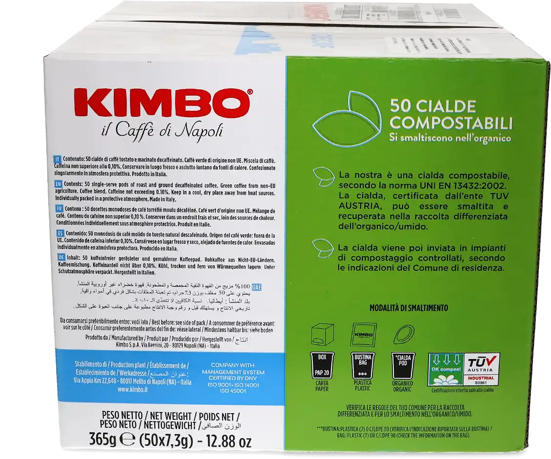 Kimbo   Espresso (Décaféiné) - 50 Dosettes de café pour E.S.E. - Compatible E.S.E.