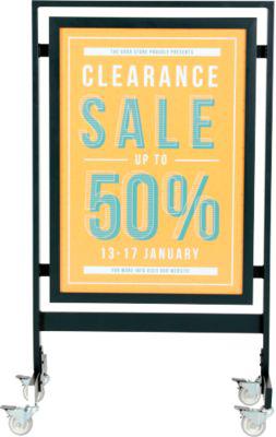 Update Display Kundenstopper SQUARE, Plakatformat DIN A1, HardLine-Klapprahmen, mobiler Plakatständer, schwarz