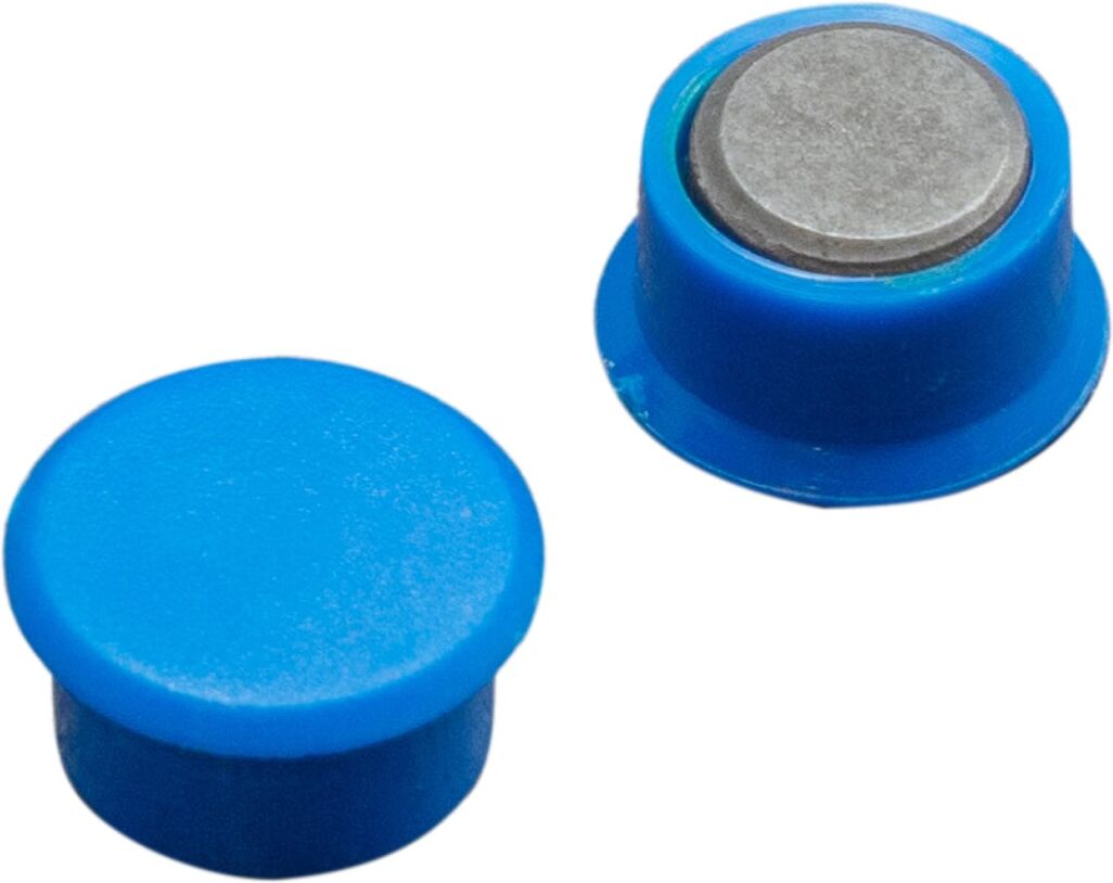 SPRINTIS 10 Unités - Aimant de bureau, rond 13 mm   bleu, plastique, ferrite