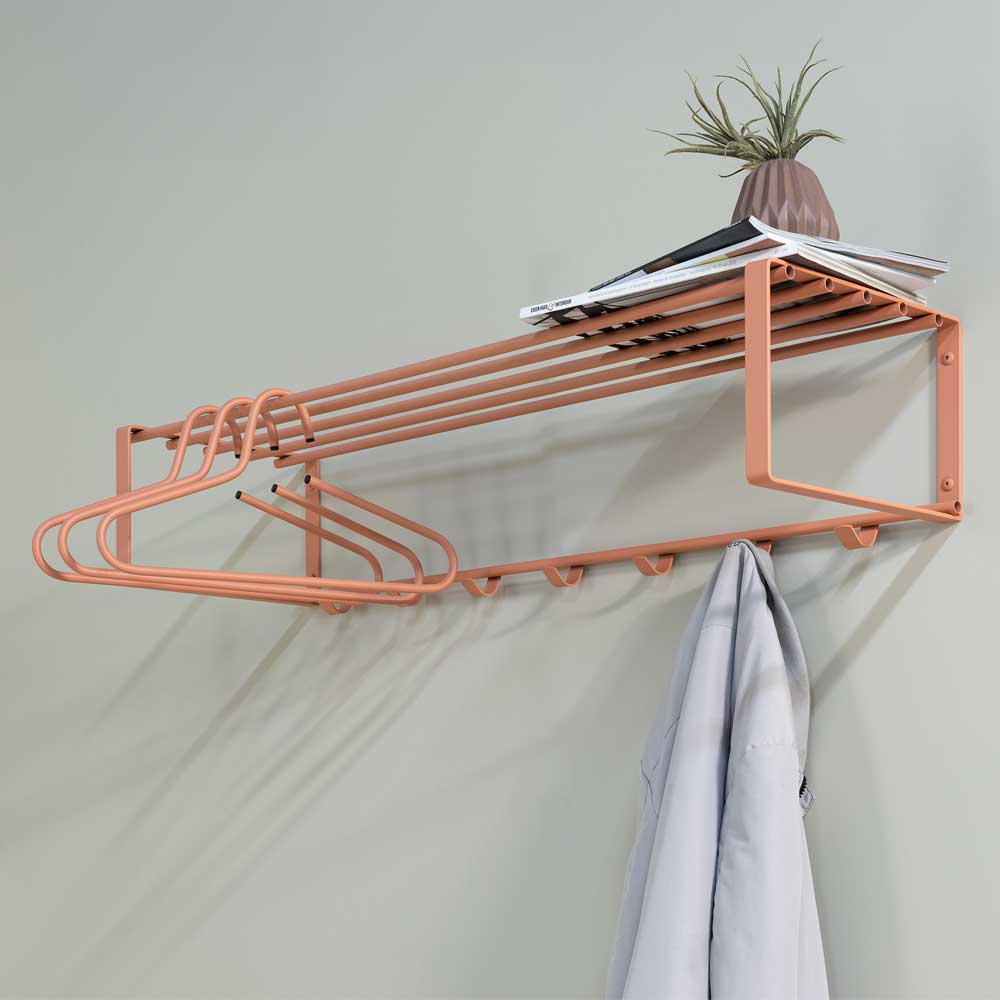Pharao24.de Hängegarderobe in modernem Design mit Hutablage aus Metall