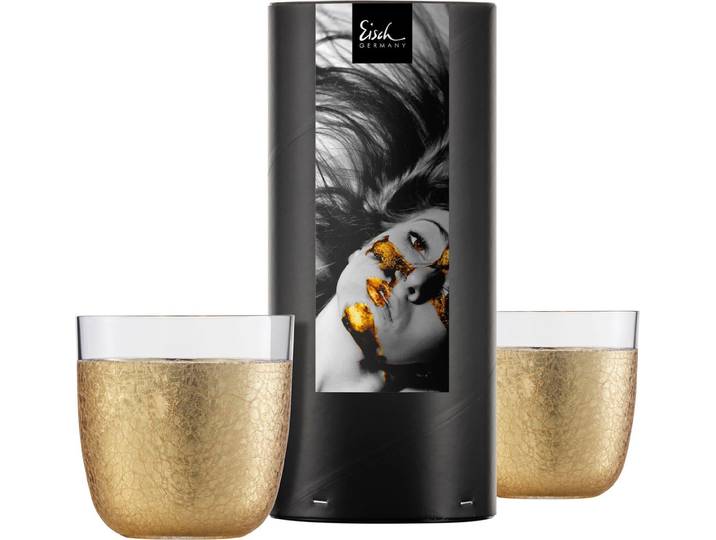 Eisch Germany Sektglas Dekomiro Eisch Sektbecher Gold Rush - 2 Stück, Kristallglas