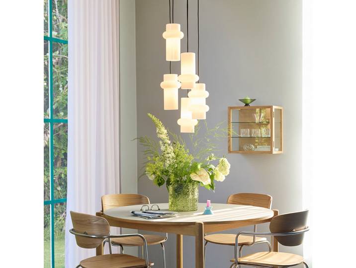 Suspension Pilule Double, blanc brillant, Ø 15 cm - HÜBSCH - Salon / séjour - Scandinave - Verre - À ampoule unique