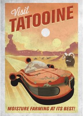 Inspire Select Retro Space Movie Poster Canvas Wall Art Galactic Planet Tatooine Print 2 11.81 15.75 In