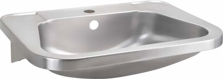 AZP Eleganter Edelstahl Waschbecken Wandmontage mit Armaturenbohrungen AUM 01