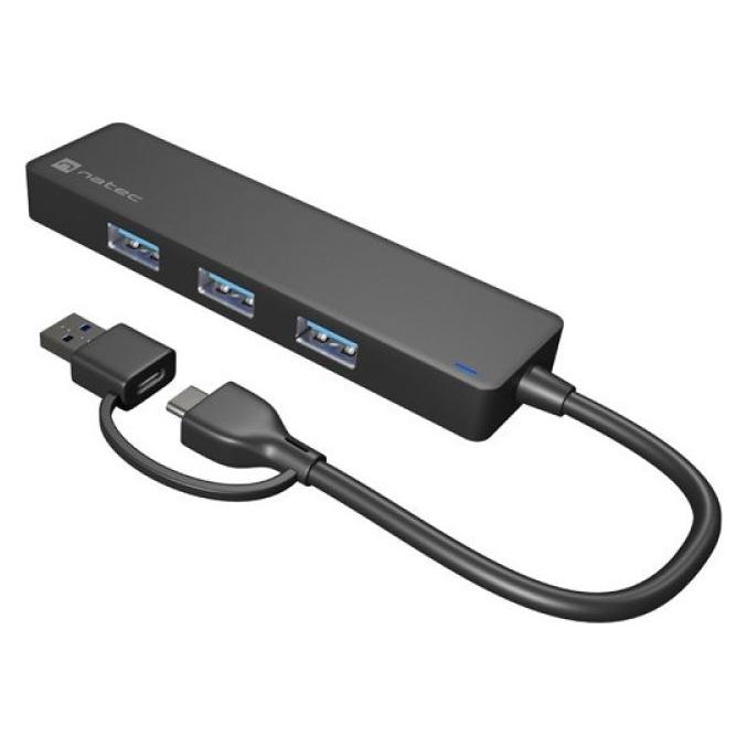 Genesis USB 3.0 HUB, Mayfly, 4-Port, Black (USB-C, 4 Ports) (NHU-2023)