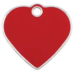 Adressanhänger mit Gravur - Herz klein - rot mit Silberrand