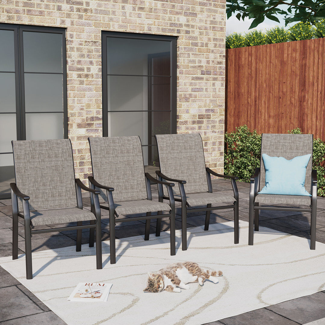 EUCamping World Int. (Alphamarts) Outdoor Patio Dining Armchair Black 96.5cm H X 58.4cm W X 49cm D