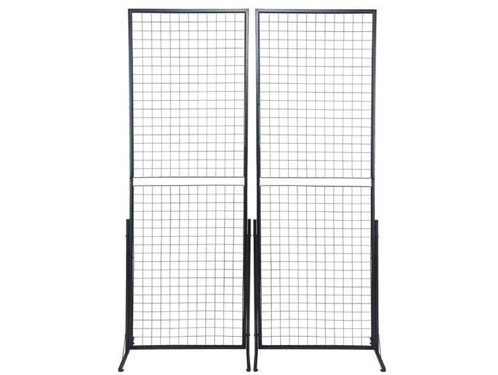2 panneaux muraux à grille 5,6, tour, 2 paquets, présentoirs muraux en treillis métallique