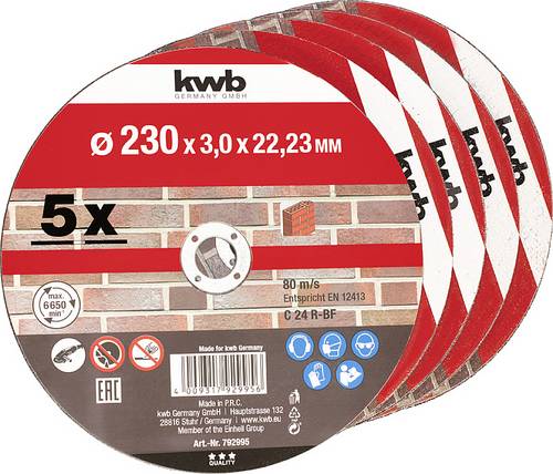 Kwb 792995 Trennscheibe gerade 230mm 5 St. Stein