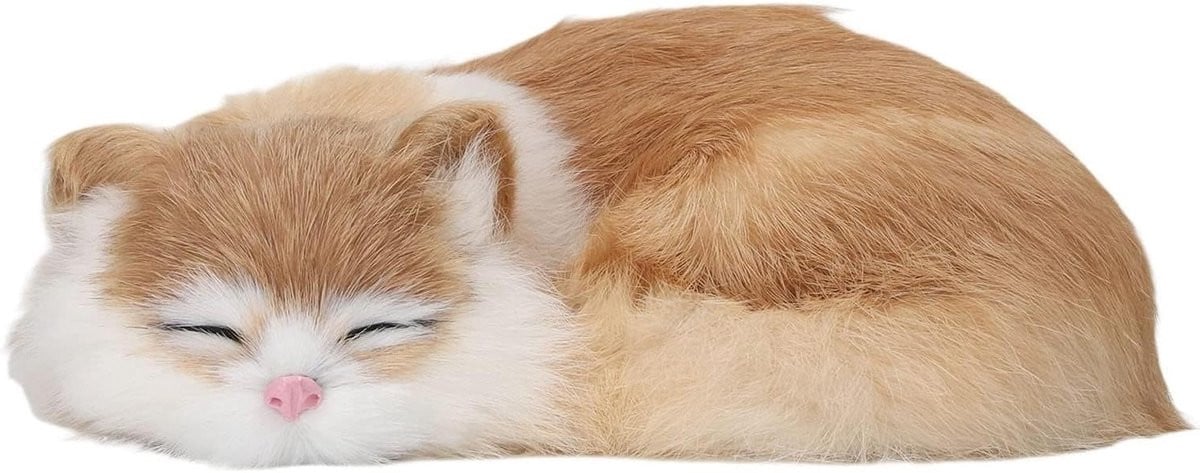 Realistisch Pluche Slapende Siamese Kat Beeldje voor Decoratie in Huis of Kantoor