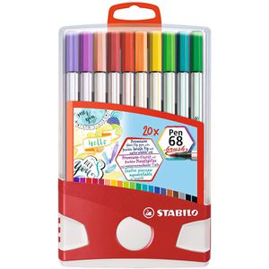 Stabilo Brush-Pen Pen 68 brush, ColorParade, farbig sortiert, Pinselspitze flexibel, 20 Stück