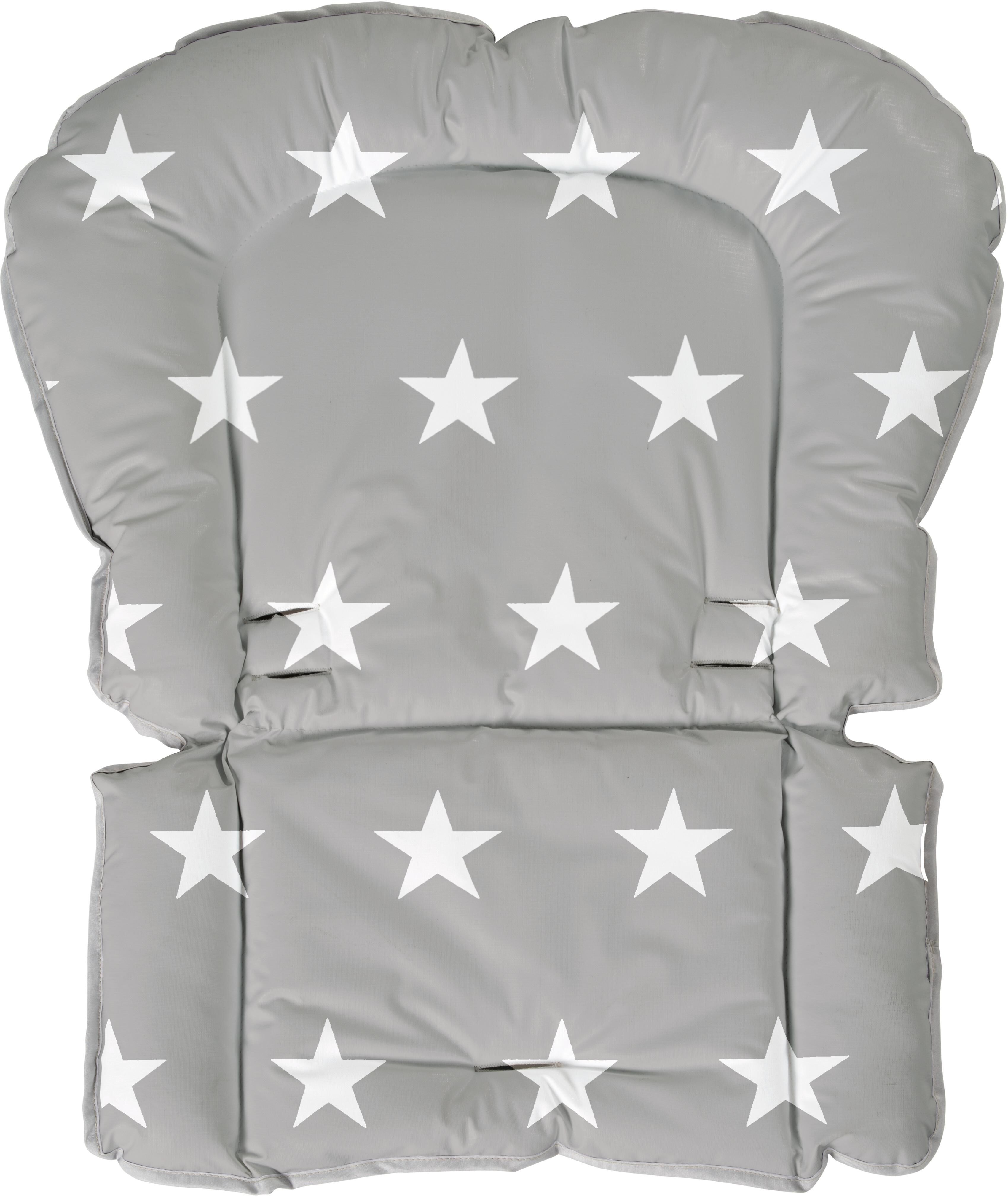 Sitzverkleinerer ROBA "Little Stars", grau (grau, weiß), B:50cm H:3cm T:65cm, Kinder-Sitzauflagen, Sitzverkleinerer grau, weiß Einheitsgröße