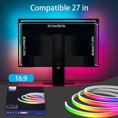 Inspired Finds GlowSync Smart USB RGB Light Bar Monitor Backlight Gaming Strip for 27 Inch Monitor