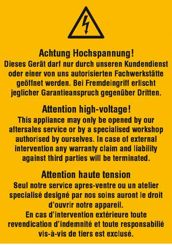 Warn-Kombischild Achtung Hochspannung! Folie selbstklebend (B x H) 74mm x 105mm ISO 7010 1St.