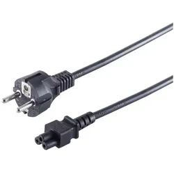 Schutzkontaktstecker 3-polig Buchse C5 schwarz 1,8m