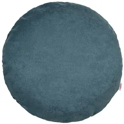 KISSENHÜLLE Rund FarbTon Chenille-Haptik nordlicht-blau 50 cm Ø