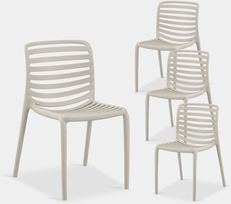 Klast Home Packs 4 sillas polipropileno beige 45 cm x 81 cm cm