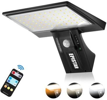Uplifted Goods Solar Motion Sensor Flood Wall Light With Three Color Modes 3 Colors