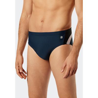 Badeslip SCHIESSER "Nautical Active", Herren, Gr. 8, N-Gr, blau (801, blau), Gewirkt, Obermaterial: 82% Polyamid, 18% Elasthan, Badehosen, mit komfortablem Innenslip, Bindekordel