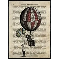 POSTER Mann Mit Ballons. A4 Rahmenlos