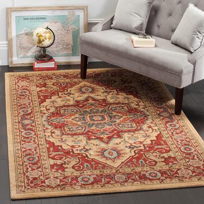 SAFAVIEH Mahal Reka Traditional Grandeur Red/ Natural Rug