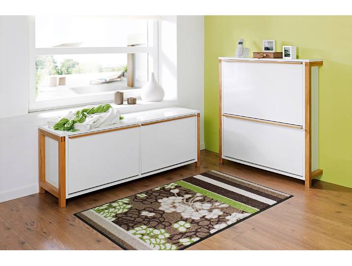 Schuhkipper HOME AFFAIRE, braun (weiß, eiche), B:120cm H:48cm T:37cm, Sideboards, Schuhkipper, im Skandinavischen Design, FSC-zertifiziert