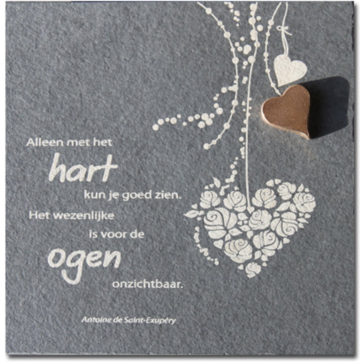 Spreuktegel met quote met je hart voor Valentijnsdag