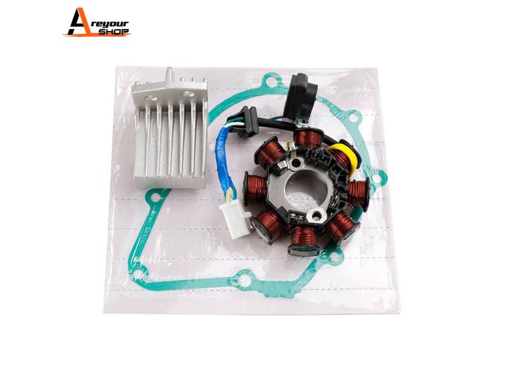 Areyourshop-Stator + Régulateur de Tension + Joint, pour Honda ANF 125 ANF INNOVA 125 2007 2008 2009 2010 2011 2012 2013