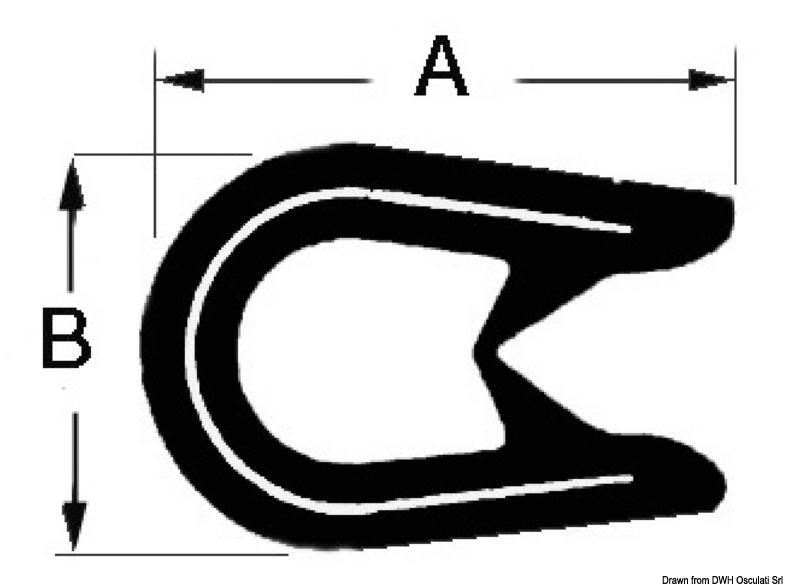 Halbflexibles verstärktes weißes PVC-Profil 4x6 mm - Osculati 44.491.05