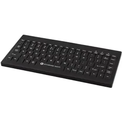 Gett GCQ Cleantype Easy Protect Compact silicone keyboard IP68 waterproof desinfectable 88 keys USB (DE, Kabelgebunden), Tastatur, Schwarz