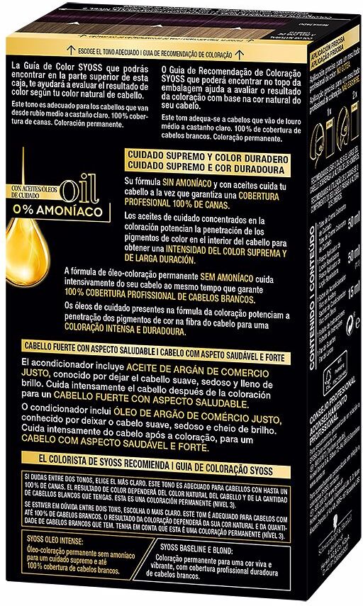 Syoss Oleo Intense tinte sin amoniaco #3.22-violín 5 pz