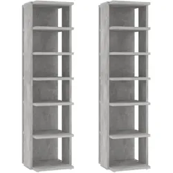 Helloshop26 - Schuhschränke Schuhaufbewahrung Möbel für Eingangsbereich Flur Wohnzimmer 2er-Set 27,5 x 27 x 102 cm grau 02_0022131