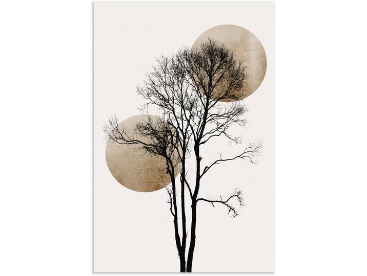 Wandbild ARTLAND Sonne und Mond versteckt , grau (farbe bild(er): grau), B:60cm H:90cm, Bilder, Wandbild, als Alubild, Leinwandbild, Poster in verschied. Grössen