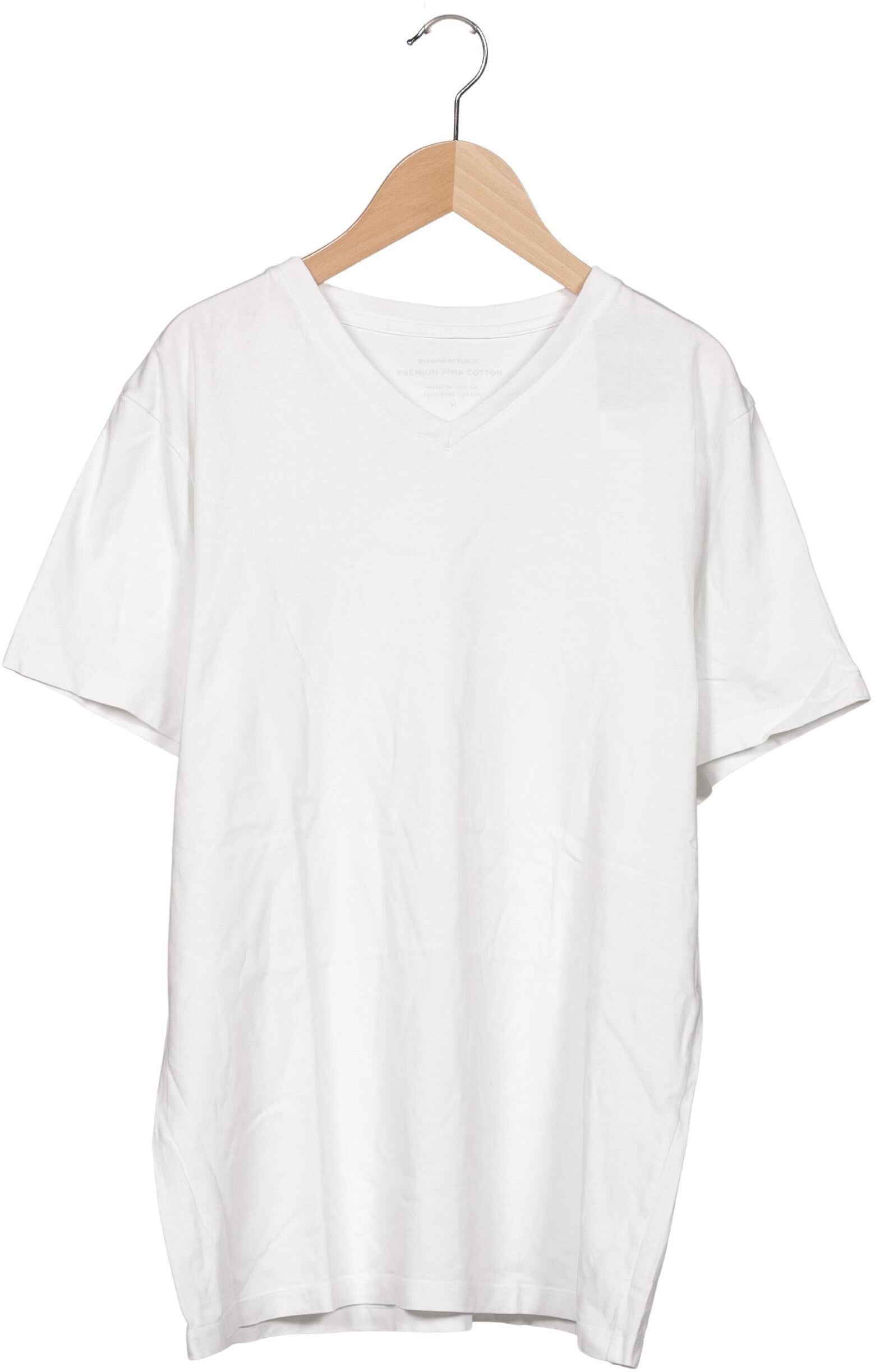 Banana Republic Damen T-Shirt, Weiß, Gr. M, Baumwolle - Second Hand