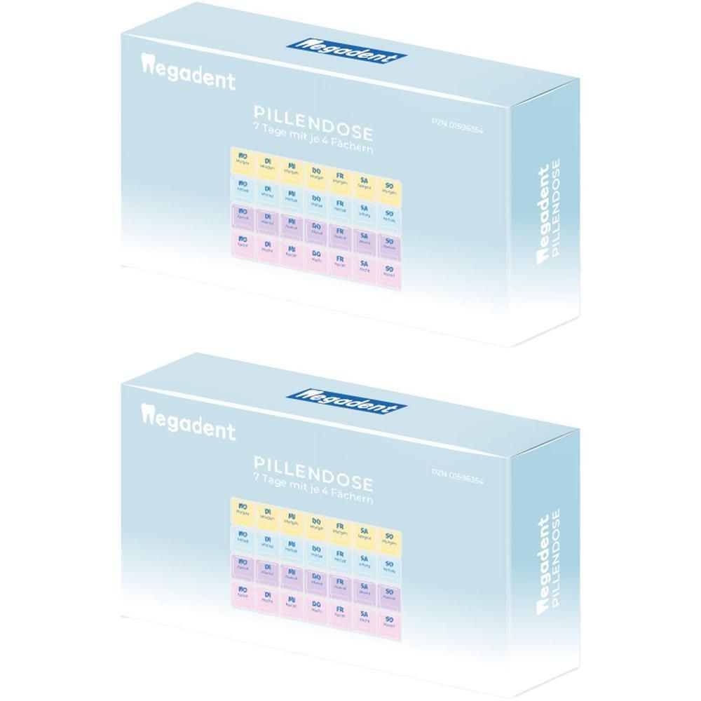 Pillendose 7 Tage+4 Fächer je Tag Kunststoff 2x 2x1 St