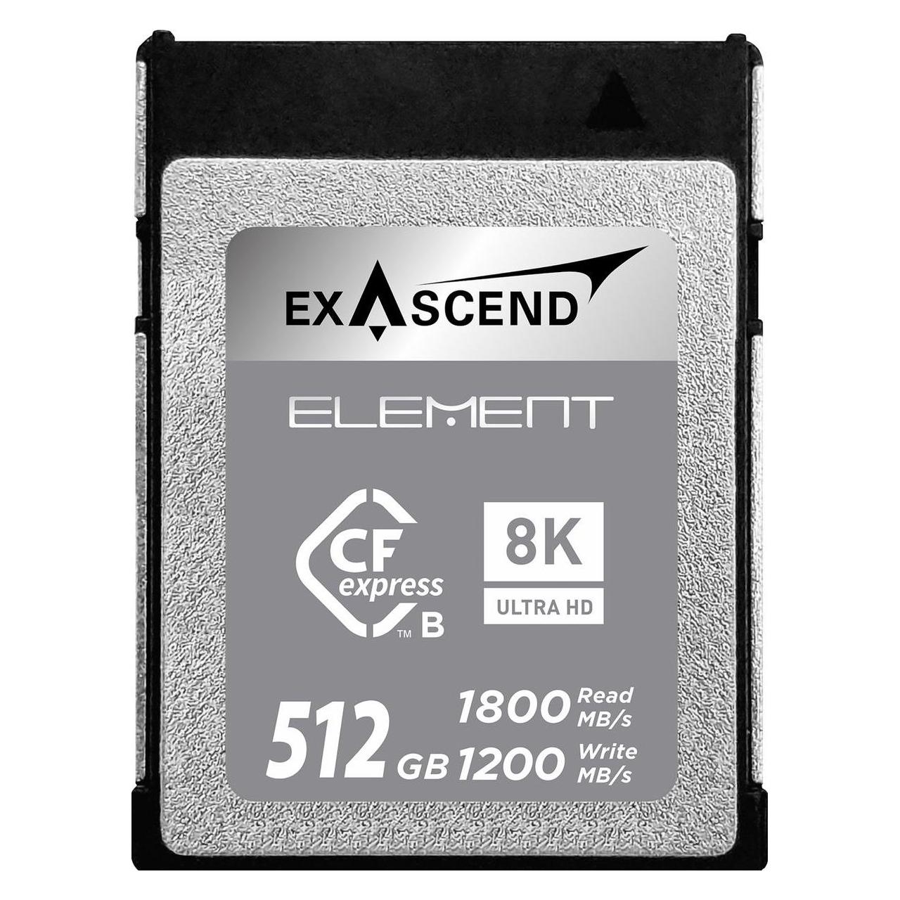Exascend CFexpress Card Type B 512GB R1800/W750 Element Serie (Neuheit) (512 GB, CFexpress Typ B) (EXPC3S512GB)
