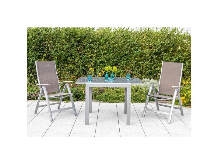 GARTENKLAPPSESSEL-SET verstellbar Metall/Textil