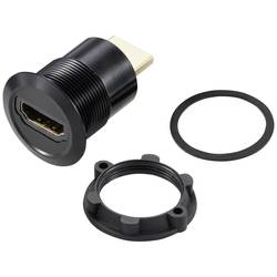 TRU COMPONENTS TC-11980460 HDMI Panel-Adapter Buchse HDMI-Buchse - HDMI-Stecker Schwarz Polzahl: 1 Inhalt: 1 St.