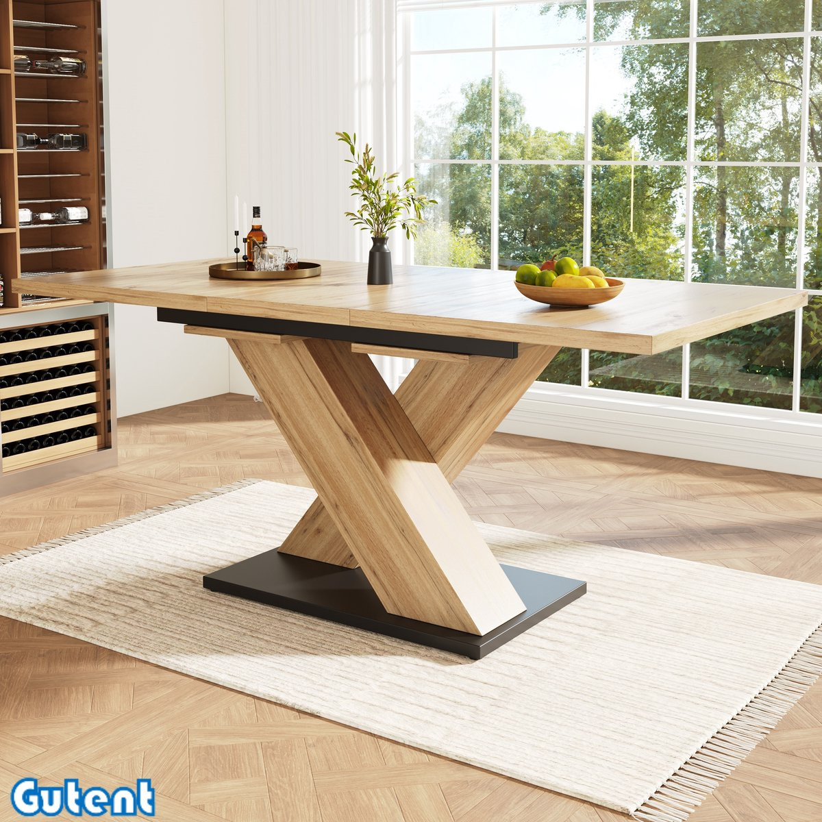 Gutent Uitschuifbare Houten Eettafel B/D: 80 x 119-158,5 cm