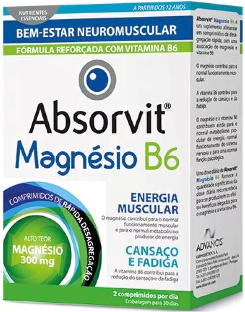 Absorvit Magnésio + B6 60 comprimidos