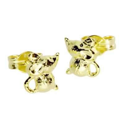 Paar Ohrstecker OSTSEE-SCHMUCK "- Mäuschen - Gold 333/000 -" Gr. 7, gold (gold 333, goldfarben, gelb), Ohrringe, Damen, 7, Gelbgold 333