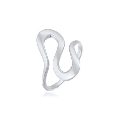 Silberring ELLI "Ring Welle Modisch Verspielt Fashion 925 Silber" Gr. 52, silber, Fingerringe, Damen, 52, Silber 925 (Sterlingsilber), Silberring