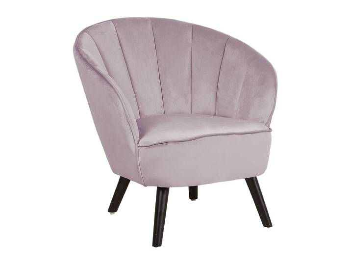 Fauteuil en velours rose h76