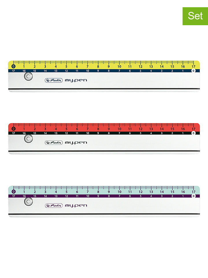 Herlitz 6er-Set: Lineale ''my.pen'' in Bunt - (L)17 cm - onesize