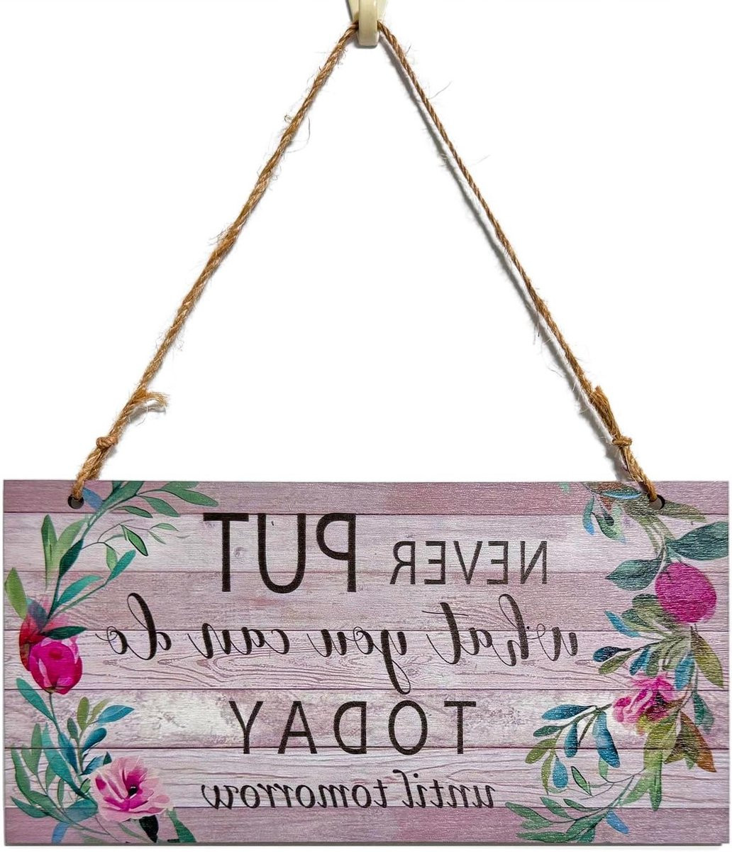 Hangende Plaquette Decoratief Bord in Rustieke Stijl - Bruin - 20 x 10 cm