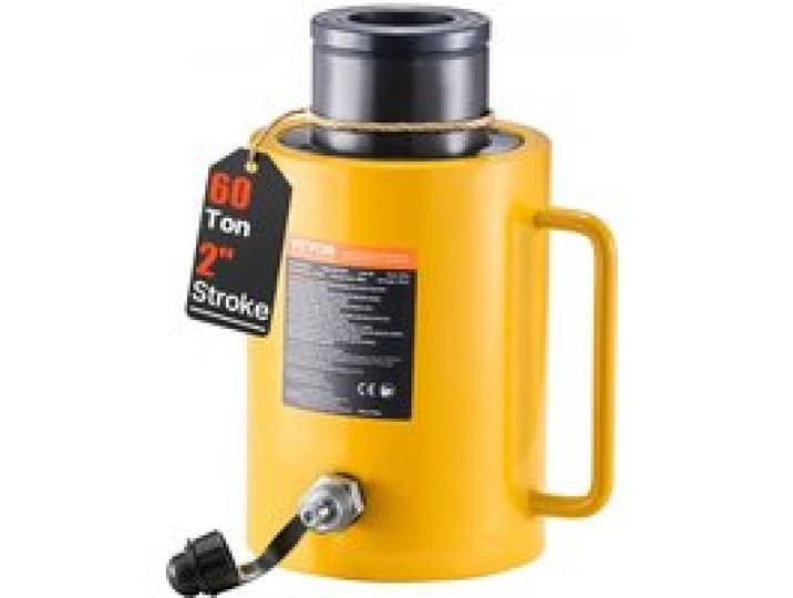 VEVOR Hydraulischer Zylinderheber 60 t mit 50 mm Hub Hydraulikzylinder für Karosserie- und Rahmenwerkstätten, kompakter Zylinderheber für Enge Arbeitsbereiche, mit Schnellkupplung und Staubschutz