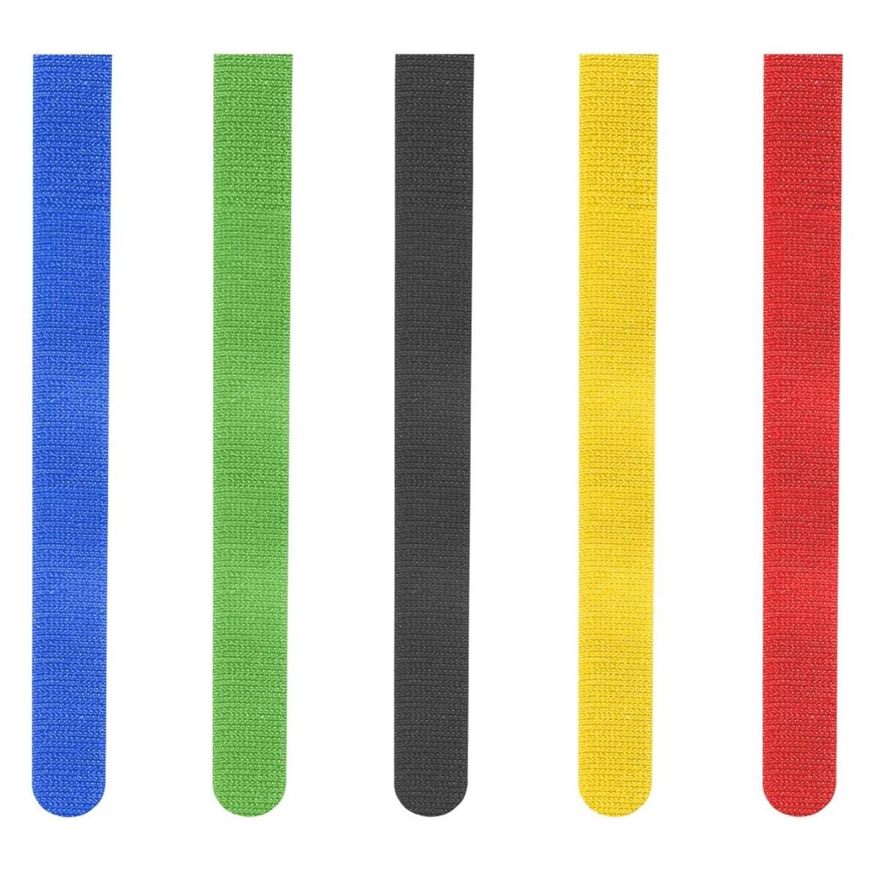 Hama Klettbinder, wiederverwendbar, 16 x 215 mm, farbig, 5 Stück (Klettkabelbinder, 215 mm, 5 Stk.) (00221004)