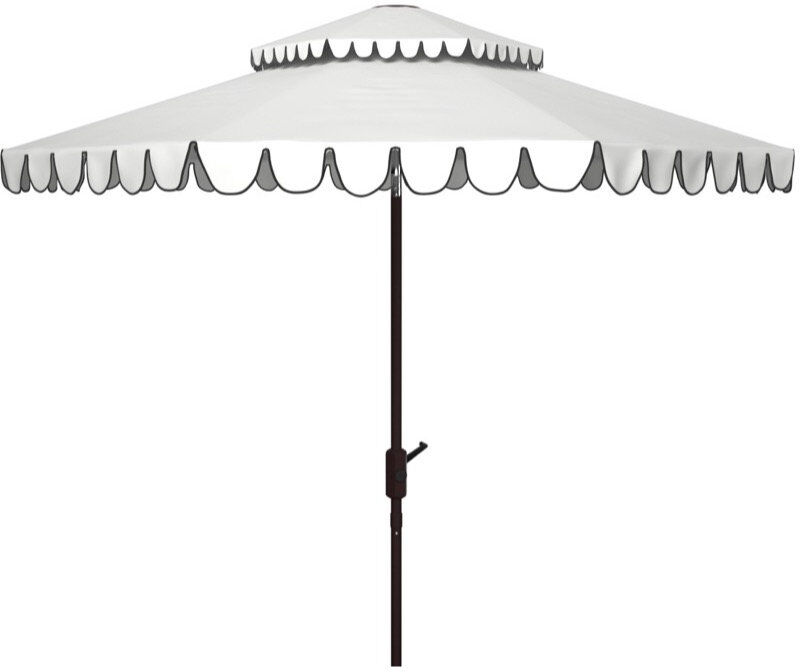 Dakota Fields Outdoor Grant Tilt Market Umbrella Black/Ivory 253cm H X 257cm W X 257cm D